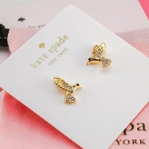 Kate Spade Imagination Flying Pig Enamel Earrings